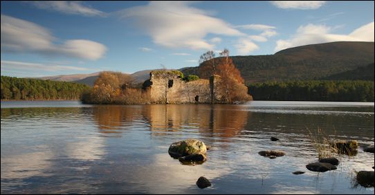 Loch an Eilean castle ruins, Cairngorms, Scotland